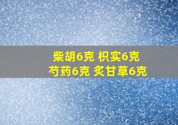 柴胡6克 枳实6克 芍药6克 炙甘草6克